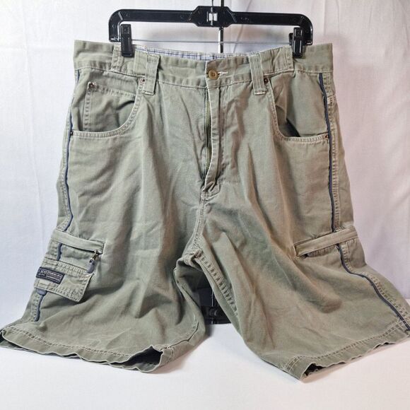 A.P.CO. Cargo Shorts Mens Sz 36 Green Outdoor Hiking Camping Utility Pockets - Picture 2 of 10